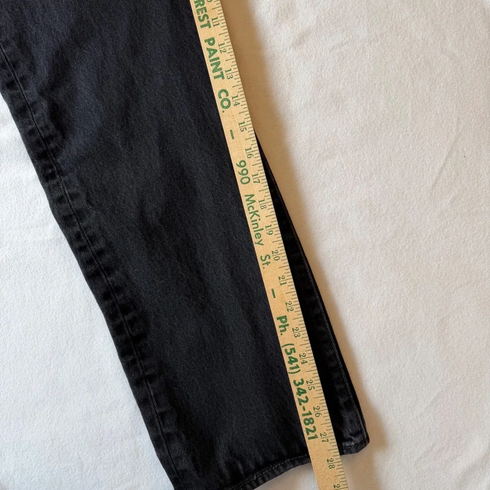 Levi's 501 Jeans Mens 34x28 Black Button Fly Straight Leg Denim Original Fit